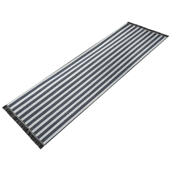 Vintage Modern Runner Rug,Non Slip Machine Washable 72"x23.5" Polyester Material Pet-Friendly Durable,Applicable to Entryway Rug Living Room Rug Blue and White Stripes