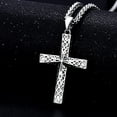 thumbnail image 4 of SISGEM 925 Sterling Silver Cross Necklace For Men & Boys Big Oxidized Exquisite Crucifix Cross Pendant Necklaces Jewelry For Father Boyfriend Husband Son 22+2 Inche, 4 of 7