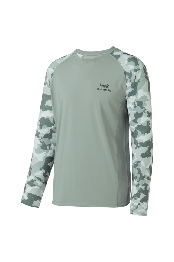 UPF 50 Fishing Tee for Men Camo Long Sleeve Shirt Quick Dry Sweatshirts