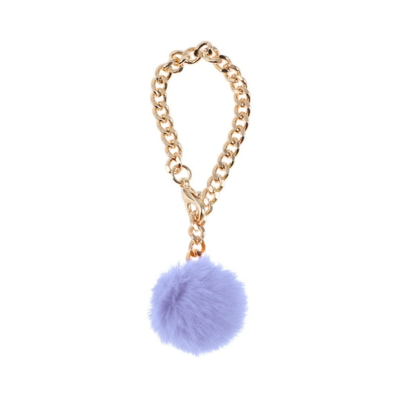 Unique Bargains 1 Pc Furry Ball Cup Chain Water Cup Pendant Purple Alloy Imitation Rabbit Fur