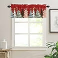 thumbnail image 7 of Christmas Winter Kitchen Curtains and Valances Set, Snowflakes Pine Tree Simple Red Rod Pocket Window Valance 18 Inch Window Curtain Panels for Living Room Bedroom Laundry, 27.5x36in, 3 Pieces, 7 of 7