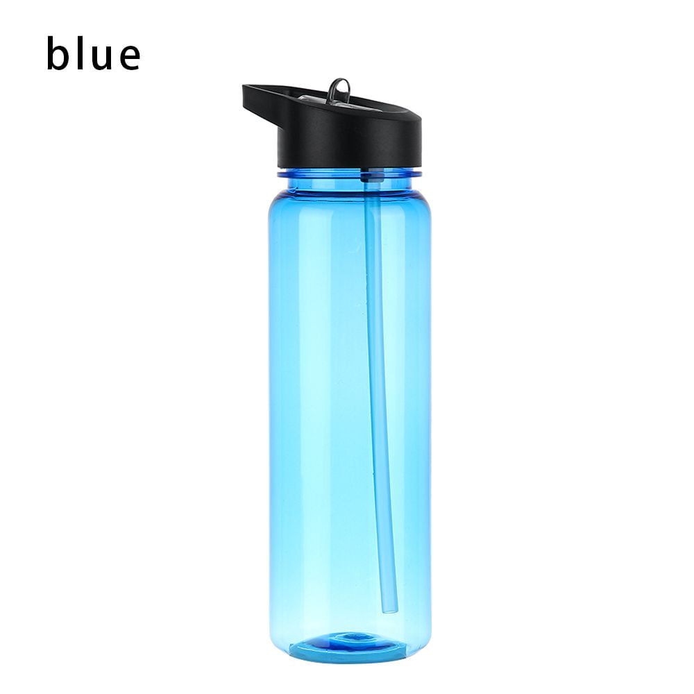 Tebru Transparent Water Bottle,750ml Leak Proof Flat Slim Water Bottles  Plastic Transparent Portable Cups, Cup 