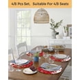 thumbnail image 5 of 13 Inch Round Placemats Set of 4, Red Snowman Christmas Non Slip Heat Insulation PP Table Mats, Xmas Balls Snowflake Washable Place Mats for Kitchen Dining Party Table Decor, 5 of 7