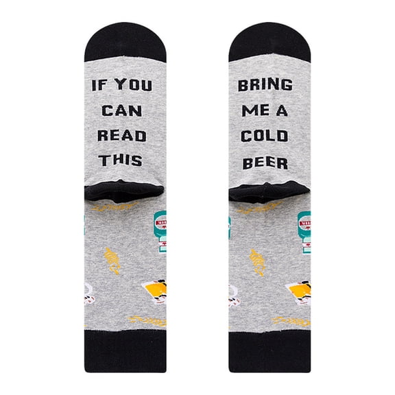 Aellinatey Unisex Novelty Funny Saying Long Crew Socks If You Can Read This Martini Whisky Beer Wine Letters Cotton Stockings Gifts