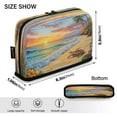 thumbnail image 3 of Vertical Pencil Case Pencil Bag Pencil Cases Large Capacity Storage Pencil Box Paintbrush Box Office Supplies Box Sunset Turtle, 3 of 7