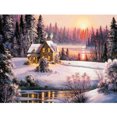 thumbnail image 1 of Kit de pintura por números, casa de nieve, lienzo, arte al óleo, decoración de pared para el hogar Hugtrwg Para estrenar, 1 of 9