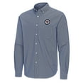 thumbnail image 2 of Men's Antigua Navy Winnipeg Jets Porter Woven Tri-Blend Long Sleeve Button-Down Shirt, 2 of 3