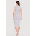 thumbnail image 3 of Women's Rib Knit Short Sleeve Square Neck Midi Dress, 3 of 3