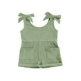 thumbnail image 1 of Toddler Baby Boys Girls Ribbed Sleeveless Tank Romper Infant Jumpsuit Shorts Outfits, 1 of 7