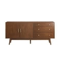 thumbnail image 3 of Walker Edison 70" 3-Drawer Mid-Century Engineered Wood Sideboard in Walnut, 3 of 5