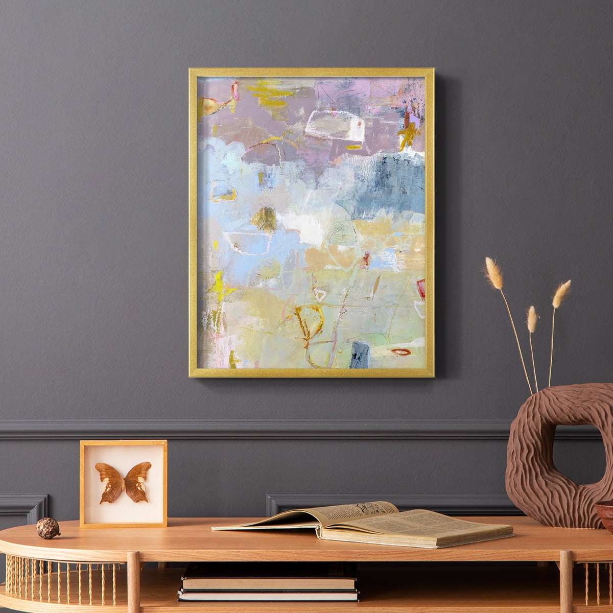 Whilst I Framed Print in Gold Solid Wood 16 x 20 Framed Print