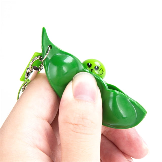 Infinite Squeeze Edamame Bean Pea Keychain Pendant Ornament Stress Relief Decompression Toys
