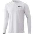 thumbnail image 2 of HUK Men's Kc Pursuit Long Sleeve Sun Protecting Fishing Shirt Dinner Dive - White X-Large, 2 of 2