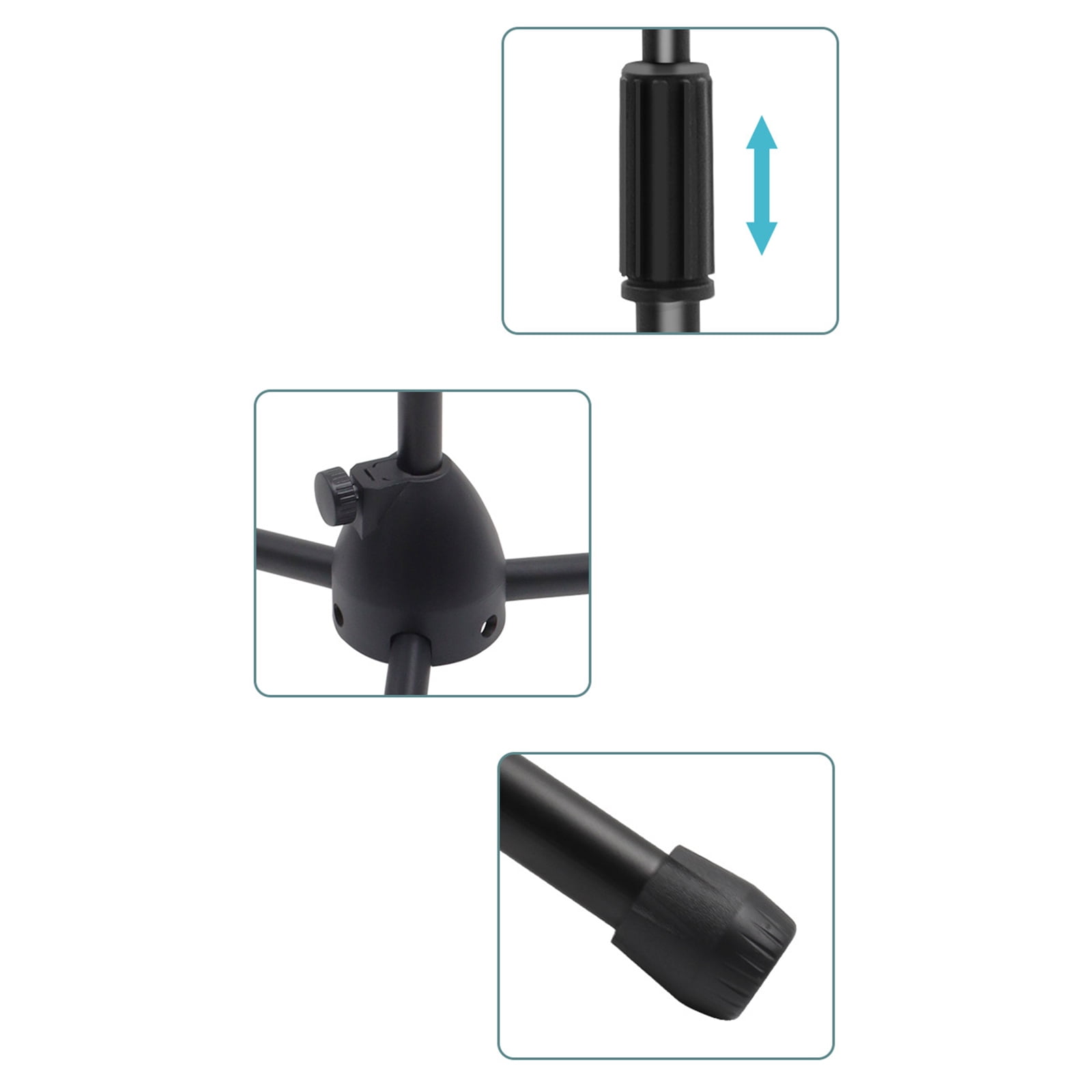 Portable Mic Stand with Adjustable Boom Arm, Stable Tripod Base for Guitar Erhu Live & Studio