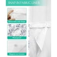 thumbnail image 3 of No Hook Shower Curtain with Snap in Liner, Plant Hand-painted Watercolor Illustration Blue Hotel Shower Curtains for Bathroom, Washable Shower Curtain Liner Set with Mesh Top Window, 72”x78”, 3 of 6