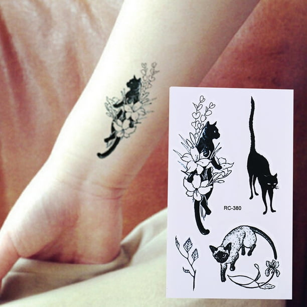 Waterproof Temporary Tattoo Stickers Black Cat Water Transfer flash tatoo fake Waterproof Temporary Tattoo Stickers Black Cat Water Transfer flash tatoo fake