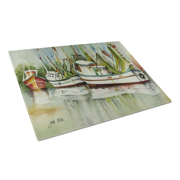 Caroline's Treasures Ocean Springs Shrimper Glass Cutting Board Large