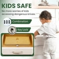 thumbnail image 4 of Kid Safe In-Drawer Bamboo Sharp Knives Holder: Multi-Purpose Lock  w/Leather Holders, 5.5” Wide – 2026 Updated Knife Block Alternative | Home Decor, Kitchen, & Other, 4 of 7
