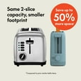 thumbnail image 2 of 2 Slice Slim Toaster, Fits-anywhere™ Kitchenware, 6 Setting Shade Control with Reheat & Cancel Buttons, Removable Crumb Tray, 10” Long Slot, Anti Jam & Auto Shutoff, 900 Watt, Oatmilk, 2 of 10