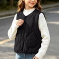 thumbnail image 6 of Besolor Girls Clothes Vests Fall Winter Casual Thermal Warm Sleeveless Button Jackets Waistcoat with Pockets(5-6 Years,Black), 6 of 6