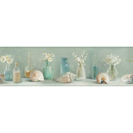 - Brewster DLR53603B Cahoon Green Sea Glass Border Wallpaper