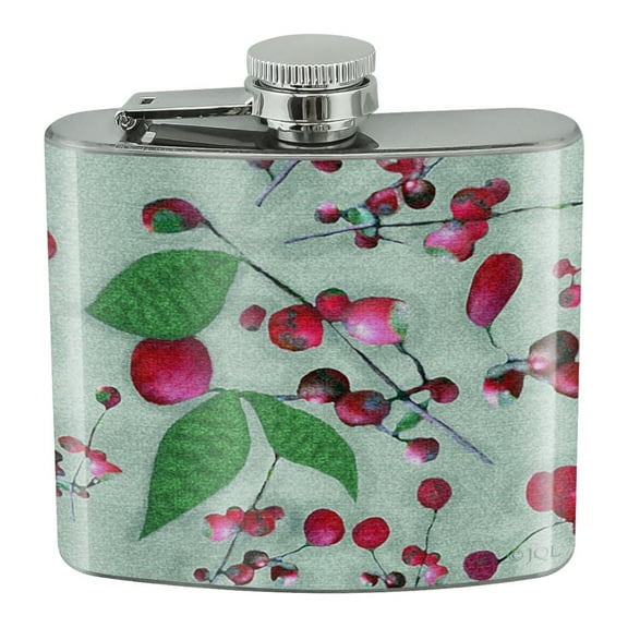 Wild Cherry Blossoms Pattern Stainless Steel 5oz Hip Drink Kidney Flask
