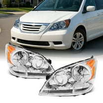 AKKON - Fits 2008 2009 2010 Honda Odyssey Van Front Chrome Housing Headlights Headlamps Assemblies Replacement