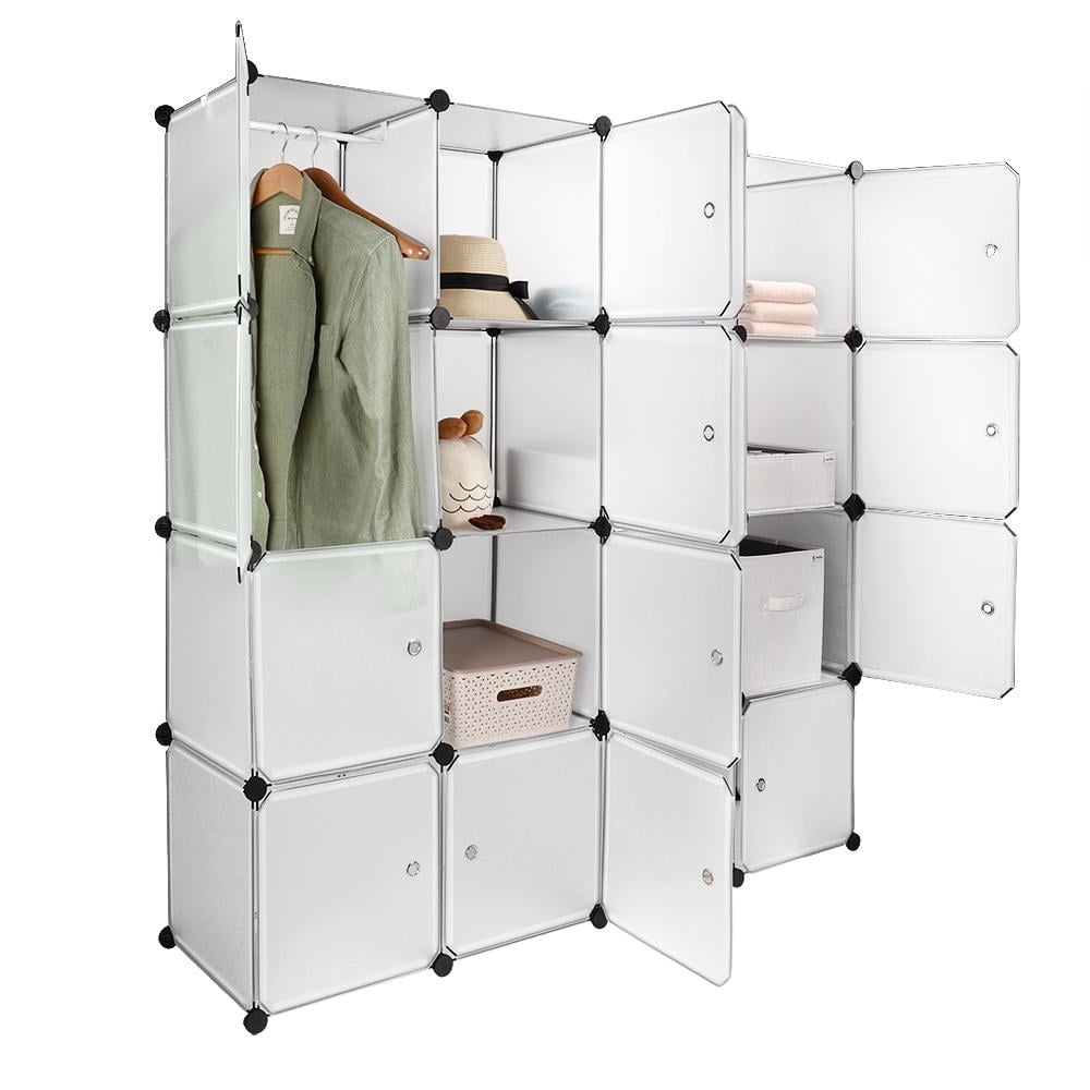 Sortwise 16 Cube Closet Organizer Wardrobe Plastic Storage Cabinet
