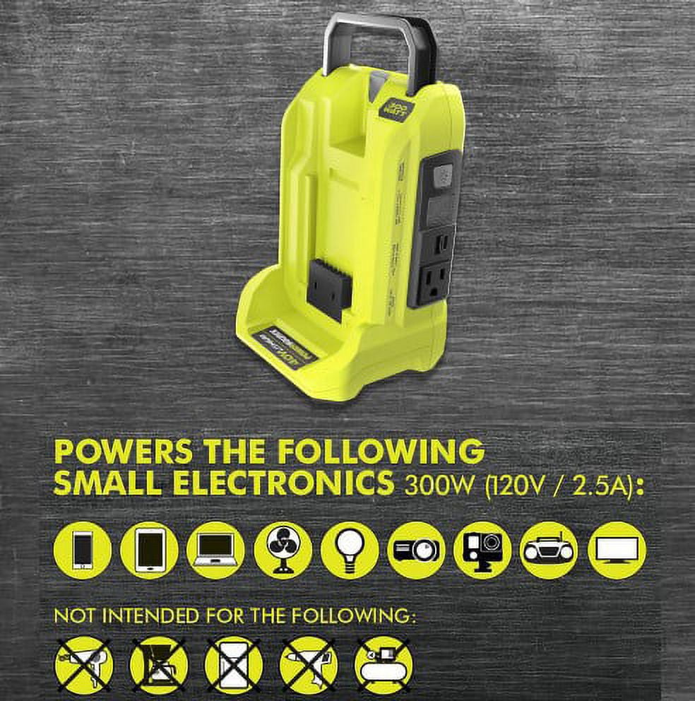 Ryobi 40V 40V 300-Watt Continuous Power Inverter, Lightweight