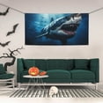 thumbnail image 2 of Zufioo 3D Realistic Shark Print Holiday Banners, Party Banners, Hanging Flags, Bar Shopping Mall Garden Wall Decorations, Holiday Decoration Supplies-Medium, 2 of 8