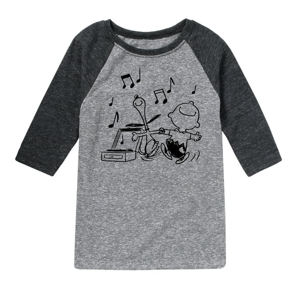 Peanuts - Snoopy Dancing - Toddler & Youth Raglan Graphic T-Shirt