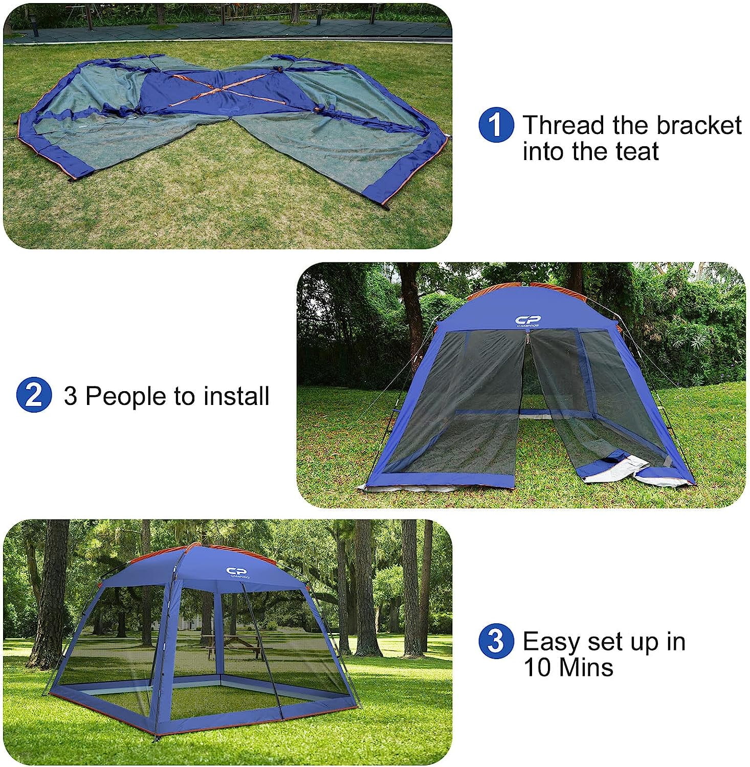 CAMPROS Screen House Room Camping Tent 10 x 10 Ft Canopy Tent Screen Shelter Gazebos Outdoor