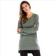 thumbnail image 4 of Sudadera de Mujer de Color Liso con Cuello Redondo, Larga y Abertura Frontal Corta y Trasera Larga Verde XXL, 4 of 9