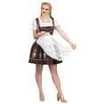 thumbnail image 3 of Dirndl Trachten Haus 3 Piece Short German Oktoberfest Dirndl Cotton Dress for Womens and Girls - Brown, 3 of 9