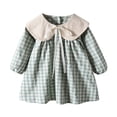 thumbnail image 4 of StSilkitty Dress for Girls Plaid Cotton Long Sleeve Collared Bowknot A-Line Dresses Fall Lightweight Casual Outfits, 4 of 7