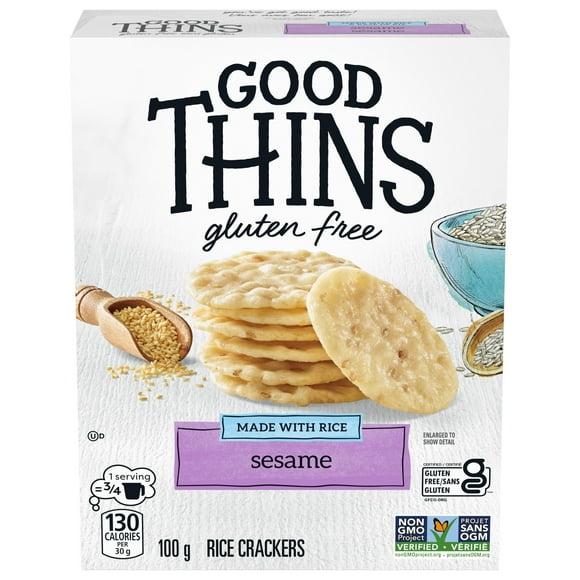 Good Thins, Sesame, Gluten Free Rice Crackers, 100 g