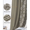thumbnail image 6 of Japanese Black Out Curtains 54 Inch Long, Short Curtains for Small Window, Grey Simple Traditional Flowers Leaves Pattern Room Darkening Farmhouse Window Curtains for Kitchen Bedroom 42"x54" 2 Panels, 6 of 8