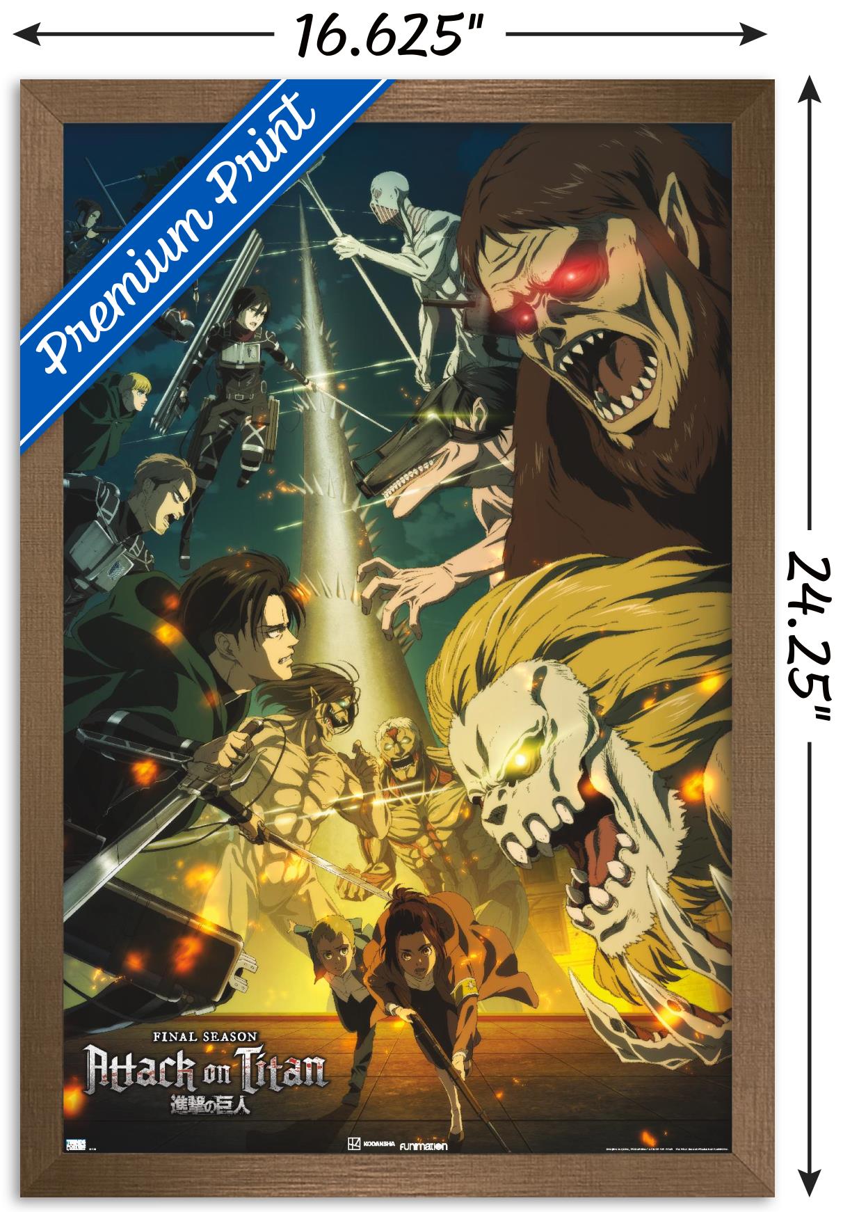 Attack on Titan: Season 4 - Key Visual 3 Wall Poster, 14.725" x 22.375" Framed
