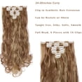 thumbnail image 4 of MY-LADY 8PCS Synthetic Clip in Hair Extensions Double Weft Full Head HairPiece Long Wavy Curly Natural Black Brown Blonde, 4 of 8