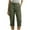A-Olive Green, variant on Wyobmus Women's Cargo Pants Solid Color Elastic Waist Casual Lounge Capri Pants With Side Pockets D-Olive Green