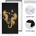 thumbnail image 2 of Dreamtimes Valentines Golden Seahorses Couple Hand Towels 2 PCS, Glitter Glow Hearts Kitchen Towel Ultra Soft and Highly Absorbent,Decorative Fingertip Face Towel for Bathroom Hotel, 28.3"x14.4", 2 of 6