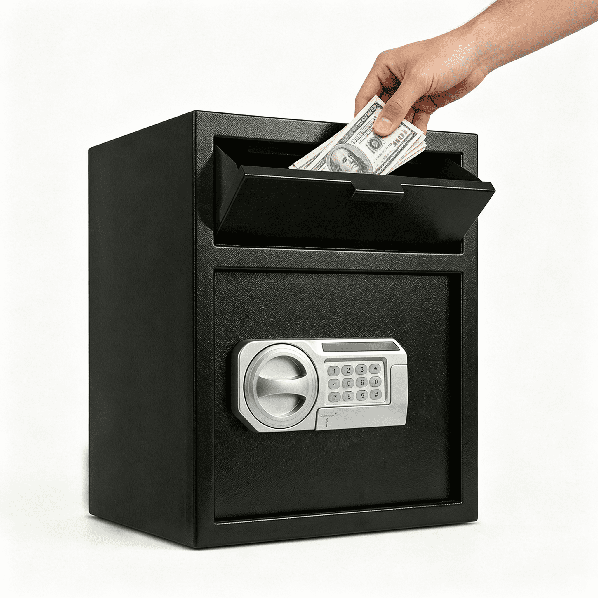 Commercial Safe With Drop Slot For Cash Deposits, Multi-Scene Safe For Office, Household & Commercial Use, Equipped With Password Lock, Emergency Override Keys