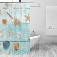 thumbnail image 5 of Beach Seashell Shower Curtain Nautical Coastal Shell Starfish Shower Curtains for Bathroom Marine Ocean Waterproof Polyester Fabric Bathroom Decor Curtain with Hooks 72x72 Inches, 5 of 6