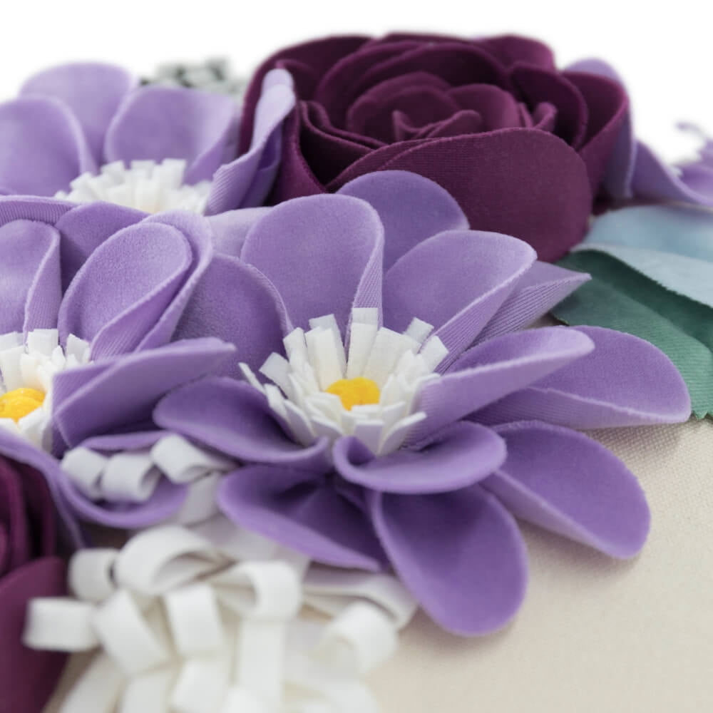 JWH Lilac 3D Handmade Decorative Spring Flower Throw Pillow Cover for Stylish Decoration 18x18inch