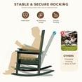 thumbnail image 5 of SERWALL Oversized Outdoor Rocking Chair for Adults, HDPE All Weather Patio Rockers for Porch Garden Lawn, Dark Green, 5 of 9