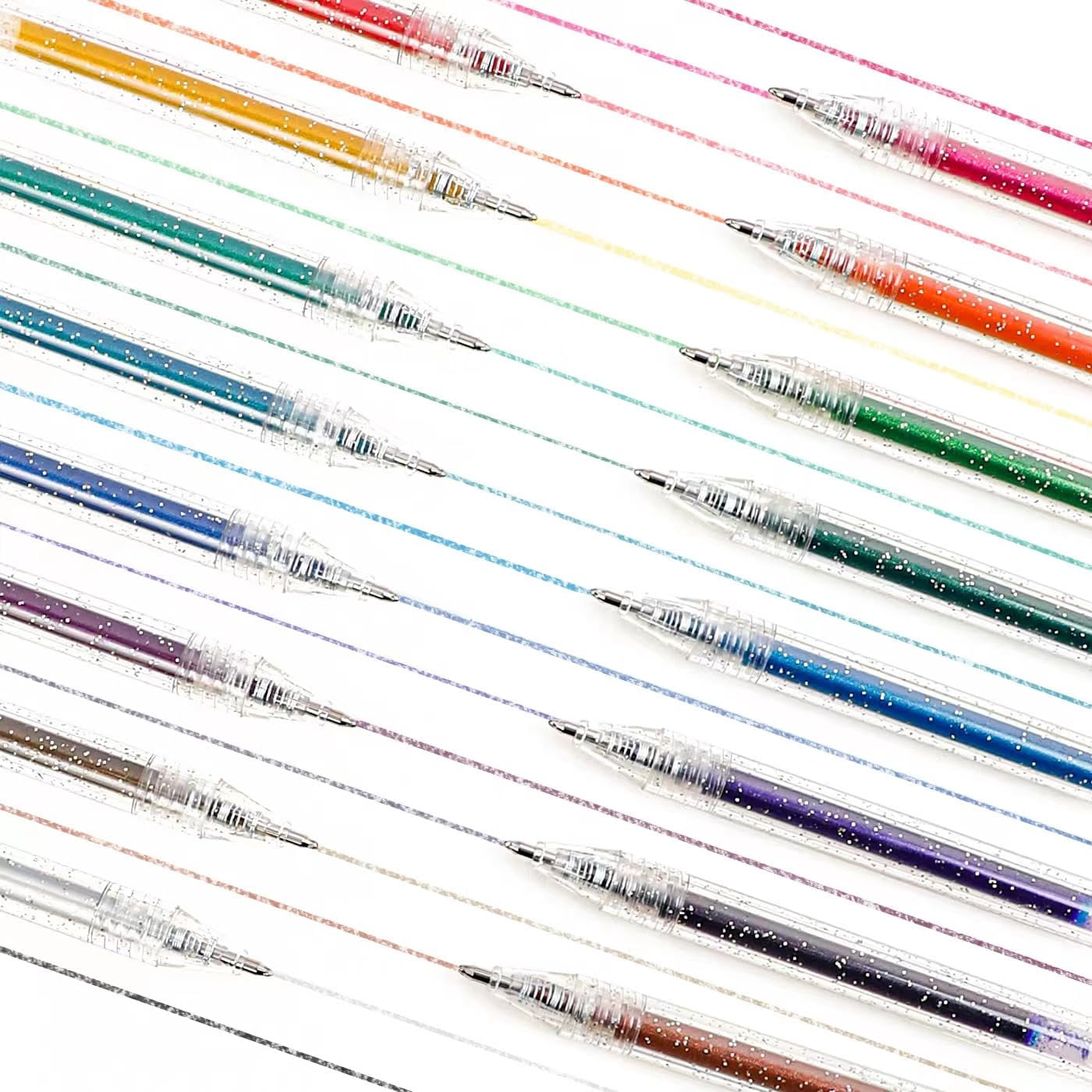 Glitter Gel Pens  18 Colors For Adult Coloring Books Journaling Drawing Scrapbooking And Diy Crafts Retractable Ink Art Work