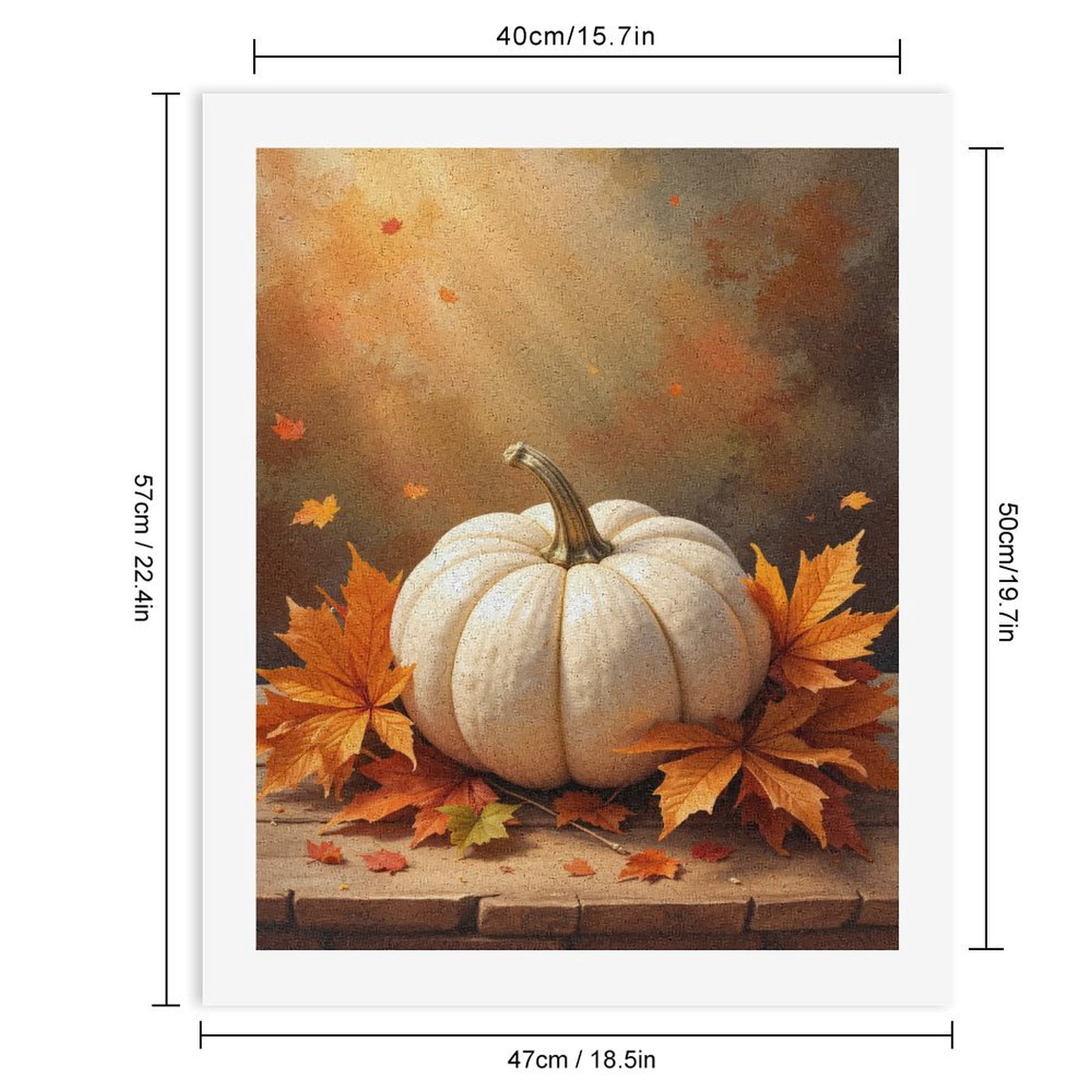 Paint By Numbers Kit for Adults Beginner - DIY Autumn Pumpkin With Maple Leaves Canvas Painting Kits for Adults, Frameless Paint By Number for Adults for Home Wall Decor 16x20 Inch