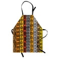 thumbnail image 1 of Tribal Apron Ethnic African Motifs with Hand Drawn Style Borders Pattern Artwork, Unisex Kitchen Bib Apron with Adjustable Neck for Cooking Baking Gardening, Black Orange and Yellow, by Ambesonne, 1 of 3