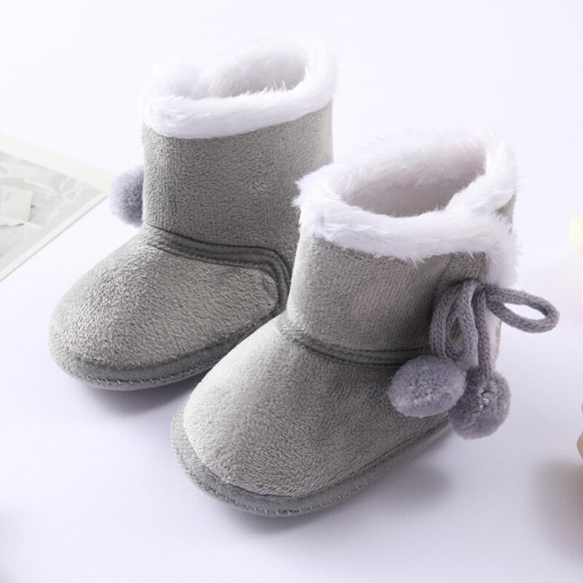 Baywell, botas cálidas para primavera e invierno para recién nacidos, 1 año, zapatos para niñas y niños, botas de nieve de piel con suela blanda para niños pequeños de 0 a 18M Tan Jianjun unisex