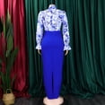 thumbnail image 5 of AURA Women Floral Print Long Sleeve Maxi Skirt Set S-XXXL Elegant Tie Waist Two Piece Outfit, 5 of 10